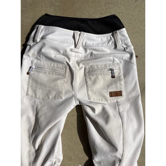 Y2K Roxy XS thrashed stained white ski pants insulated dry flight Winter flared - Picture 5 of 6